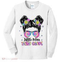 Groovy Messy Bun Third Grade Back To School Kids Long Sleeve Shirt thumb 0