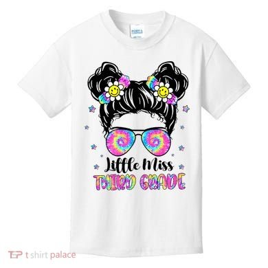 Groovy Messy Bun Third Grade Back To School Kids T-Shirt