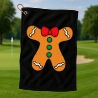 Gingerbread Man Body Costume For Halloween Or Christmas Golf Towel thumb 1