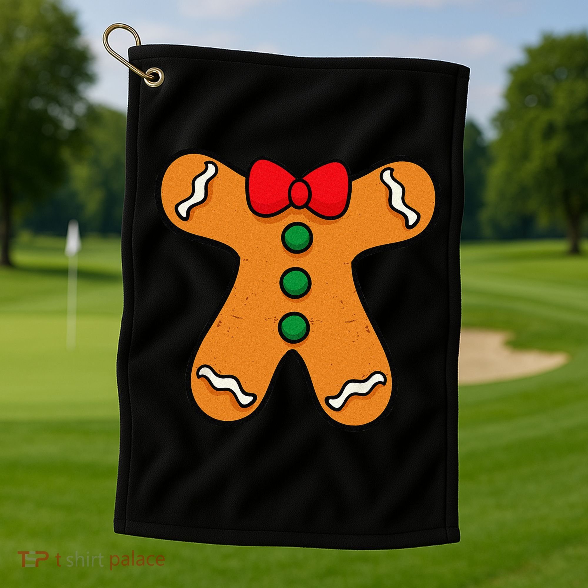 Gingerbread Man Body Costume For Halloween Or Christmas Golf Towel