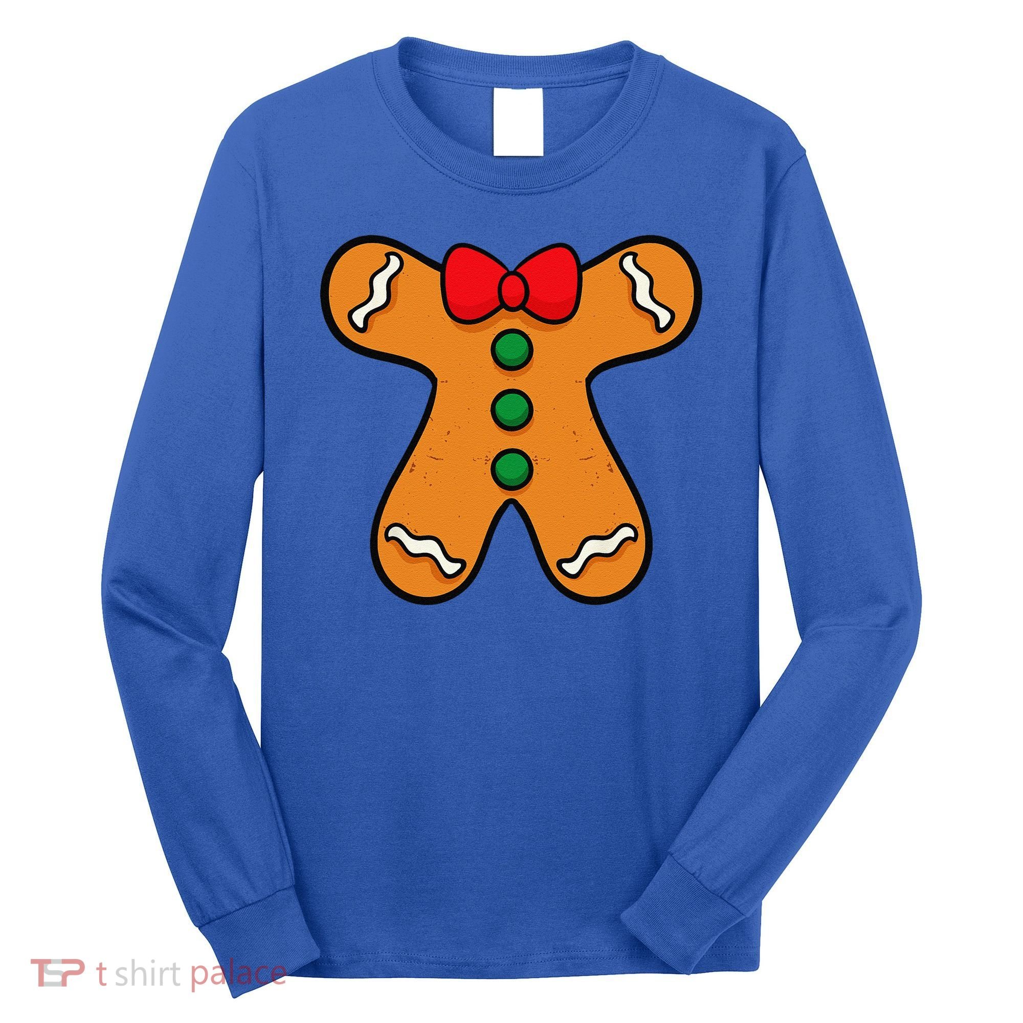 Gingerbread Man Body Costume For Halloween Or Christmas Long Sleeve Shirt