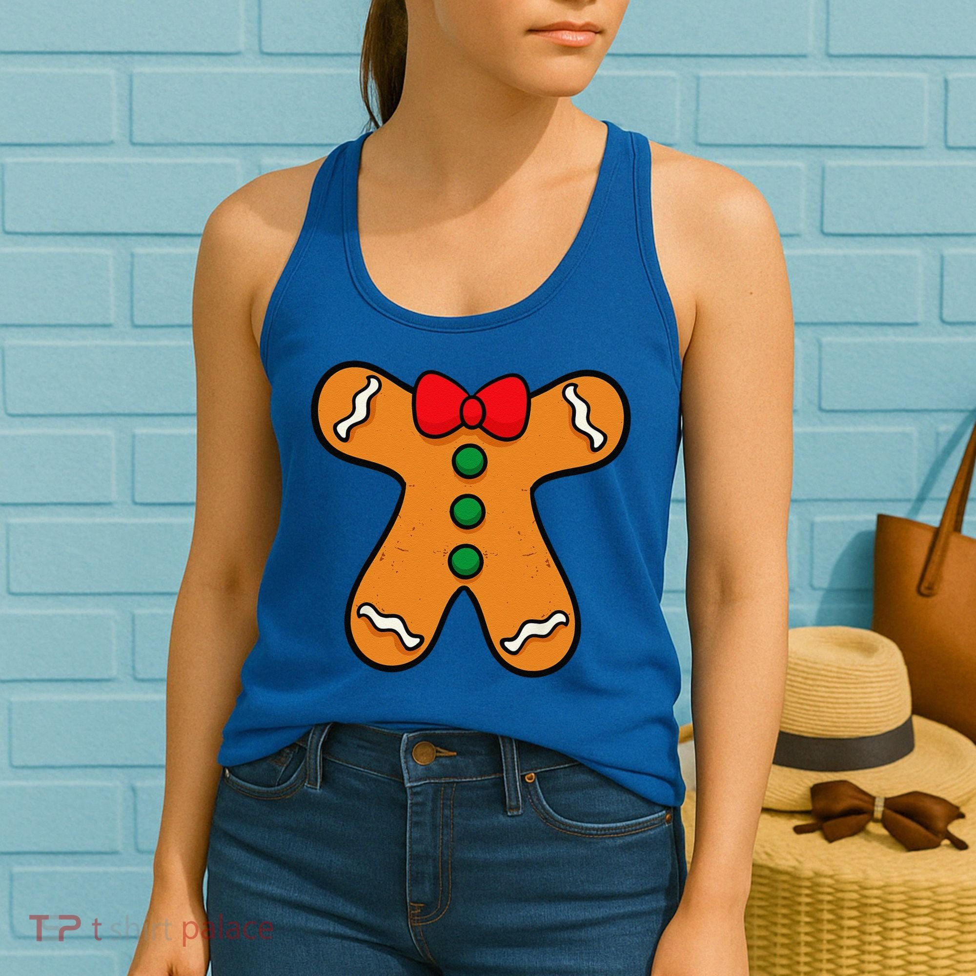 Gingerbread Man Body Costume For Halloween Or Christmas Women's Tank Top