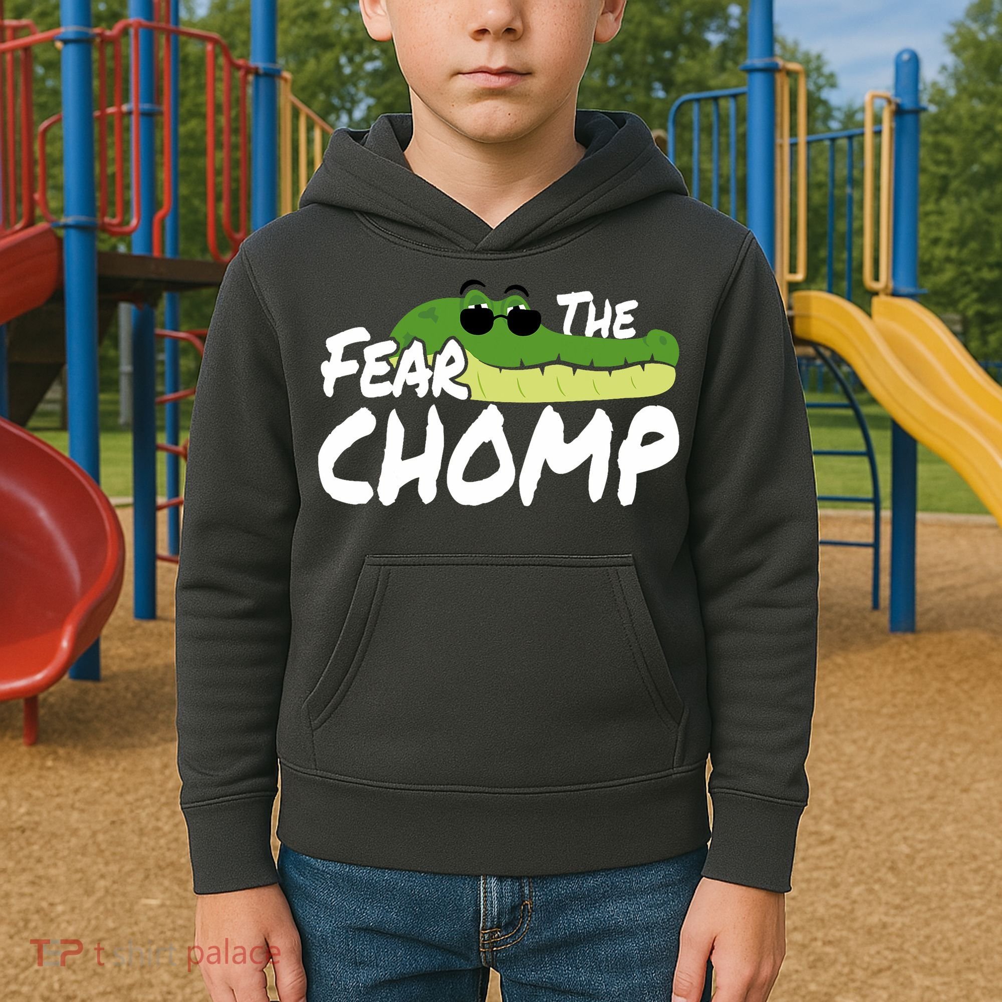Gator Mascot Back To School Fear The Chomp Florida Game Kids Hoodie