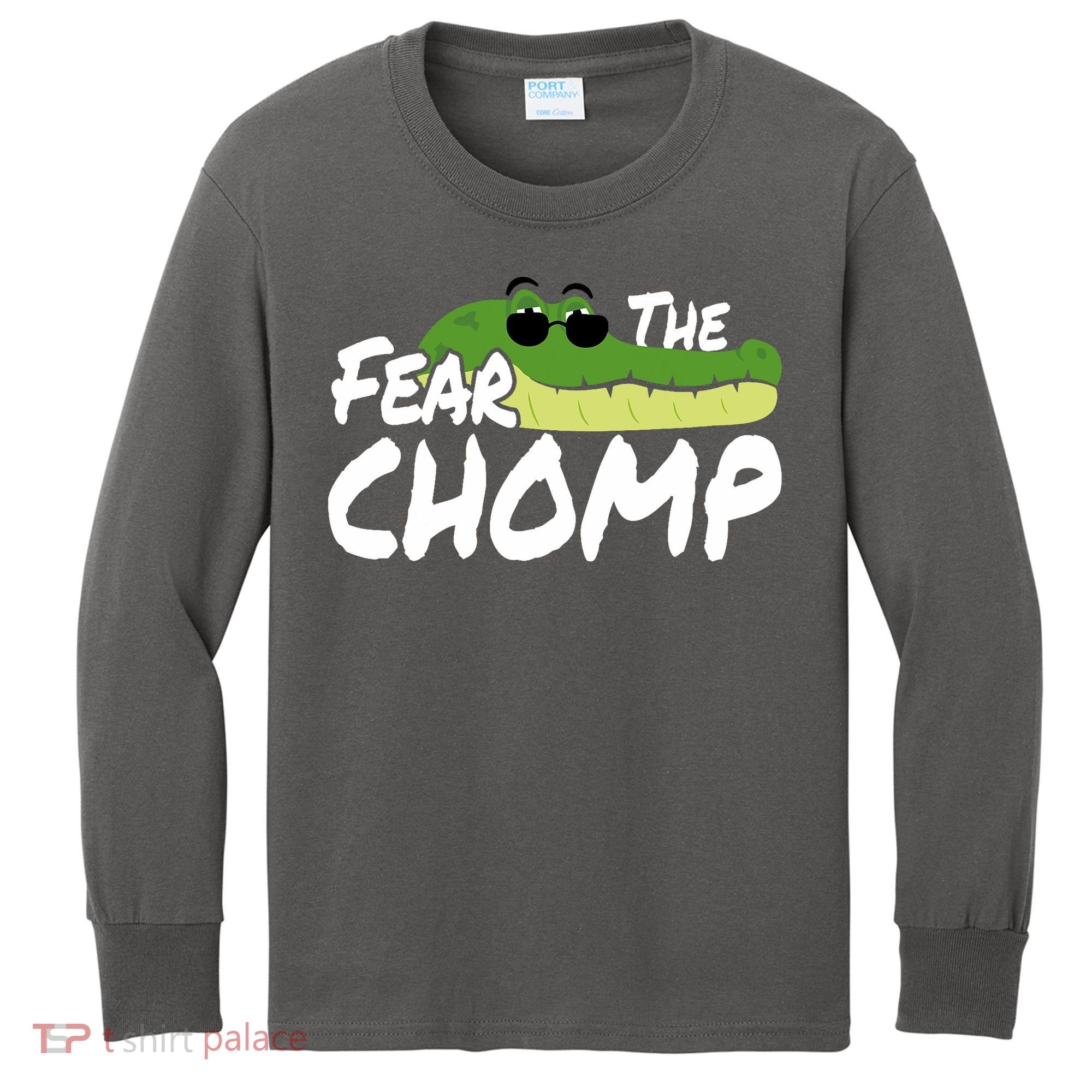 Gator Mascot Back To School Fear The Chomp Florida Game Kids Long Sleeve Shirt