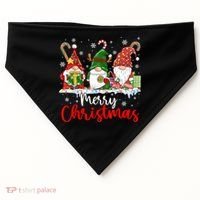 Gnomes Merry Christmas Light Family Gnome Xmas USA-Made Doggie Bandana thumb 0