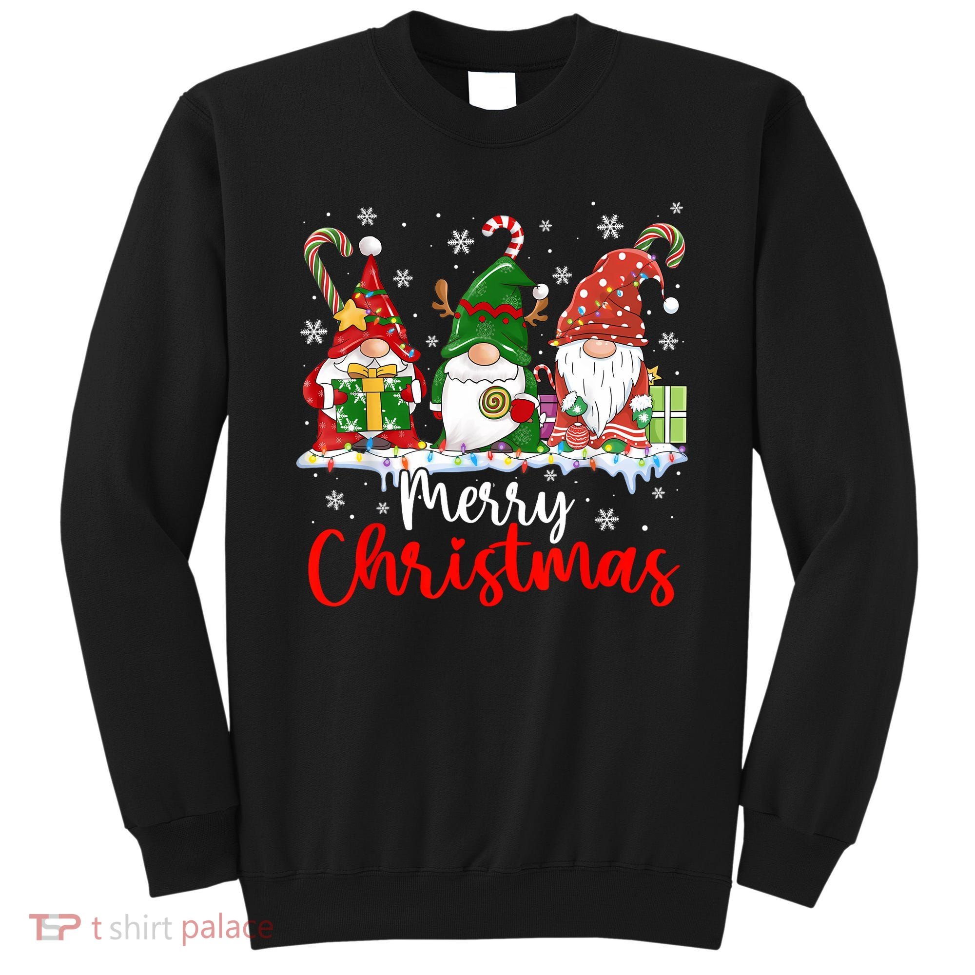 Gnomes Merry Christmas Light Family Gnome Xmas Sweatshirt