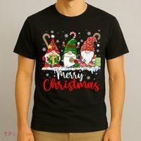Gnomes Merry Christmas Light Family Gnome Xmas T-Shirt thumb 3