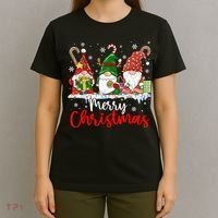 Gnomes Merry Christmas Light Family Gnome Xmas T-Shirt thumb 4