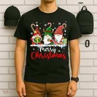 Gnomes Merry Christmas Light Family Gnome Xmas T-Shirt thumb 6