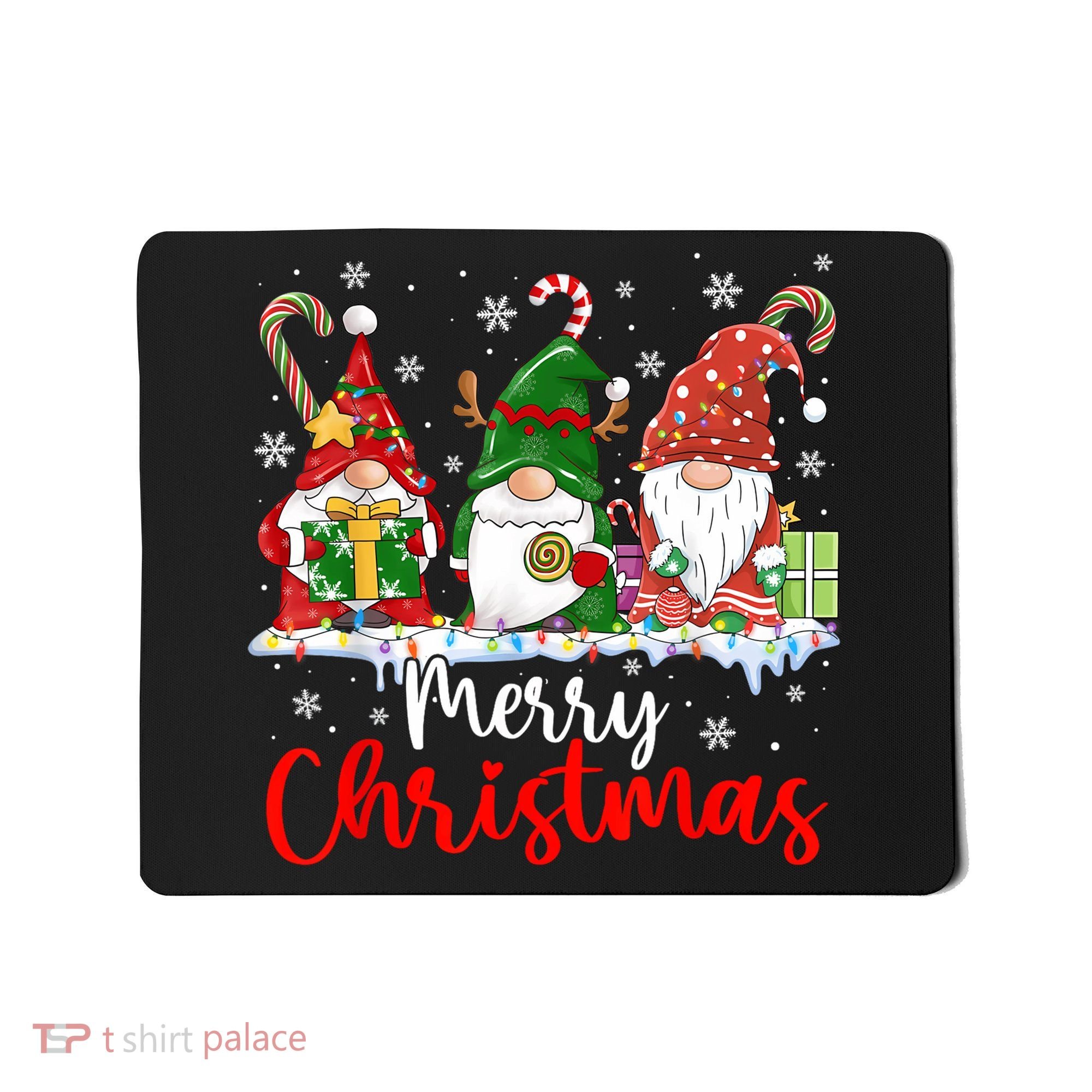 Gnomes Merry Christmas Light Family Gnome Xmas Mousepad