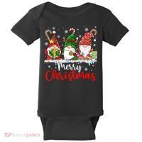 Gnomes Merry Christmas Light Family Gnome Xmas Baby Bodysuit thumb 0