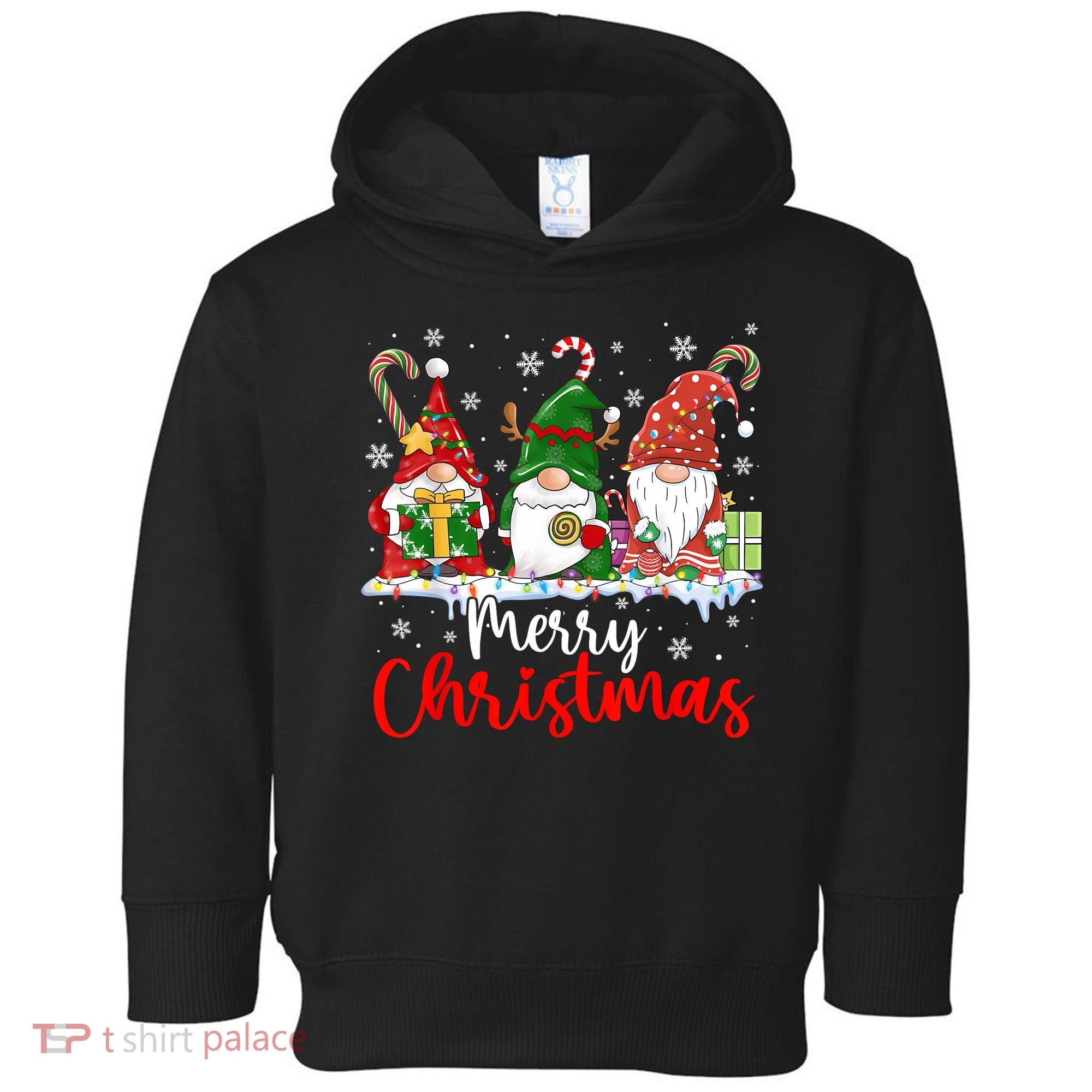 Gnomes Merry Christmas Light Family Gnome Xmas Toddler Hoodie
