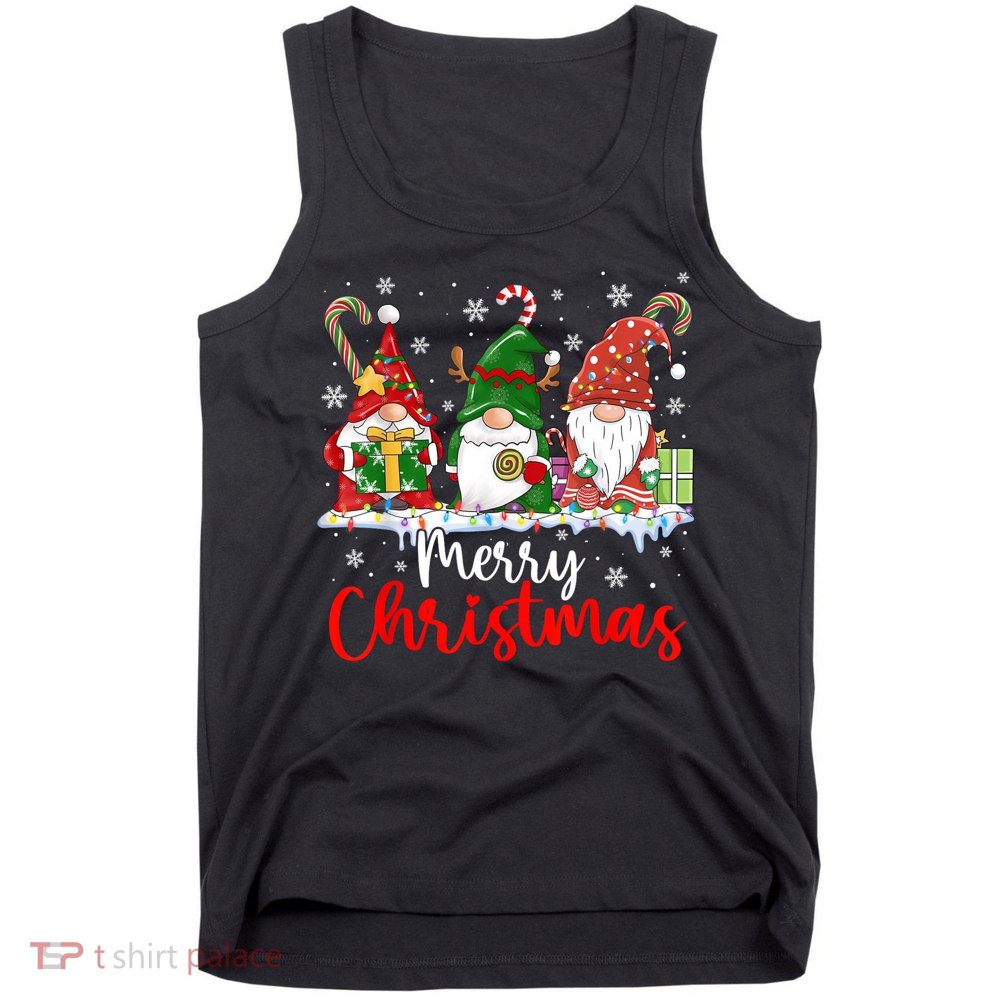 Gnomes Merry Christmas Light Family Gnome Xmas Tank Top