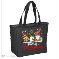 Gnomes Merry Christmas Light Family Gnome Xmas Tote Bag thumb 2