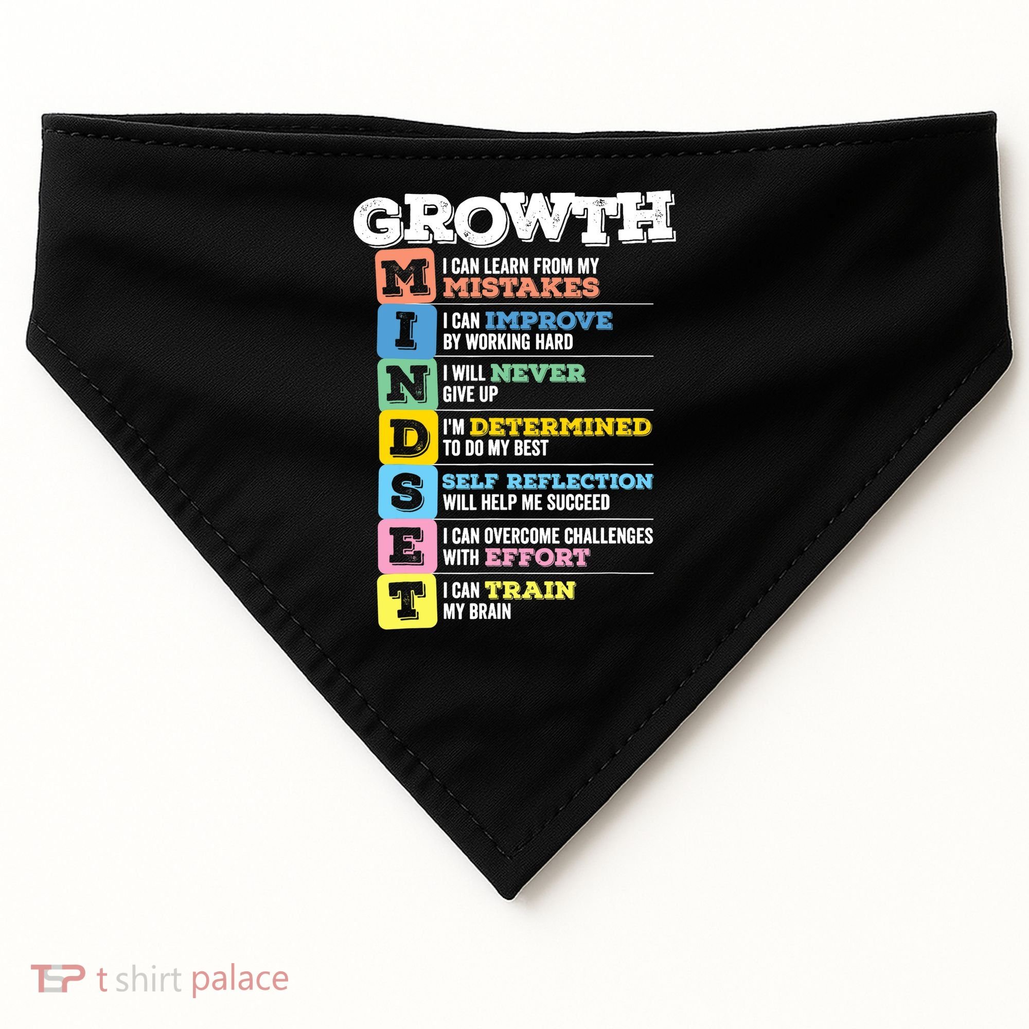 Growth Mindset Classroom Brain Motivation Entrepreneur USA-Made Doggie Bandana