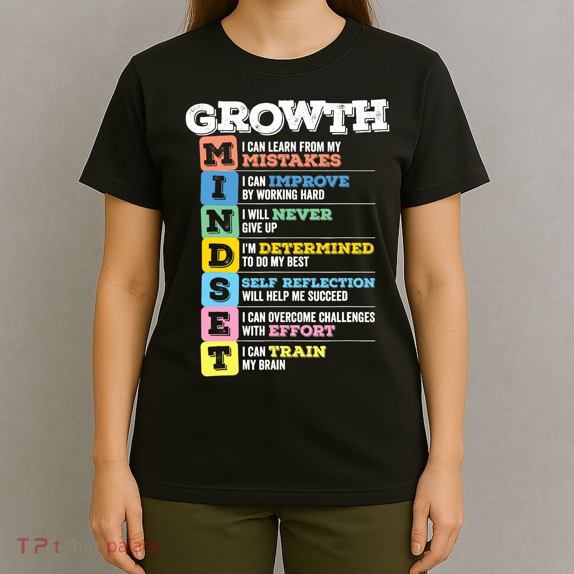 Growth Mindset Classroom Brain Motivation Entrepreneur T-Shirt