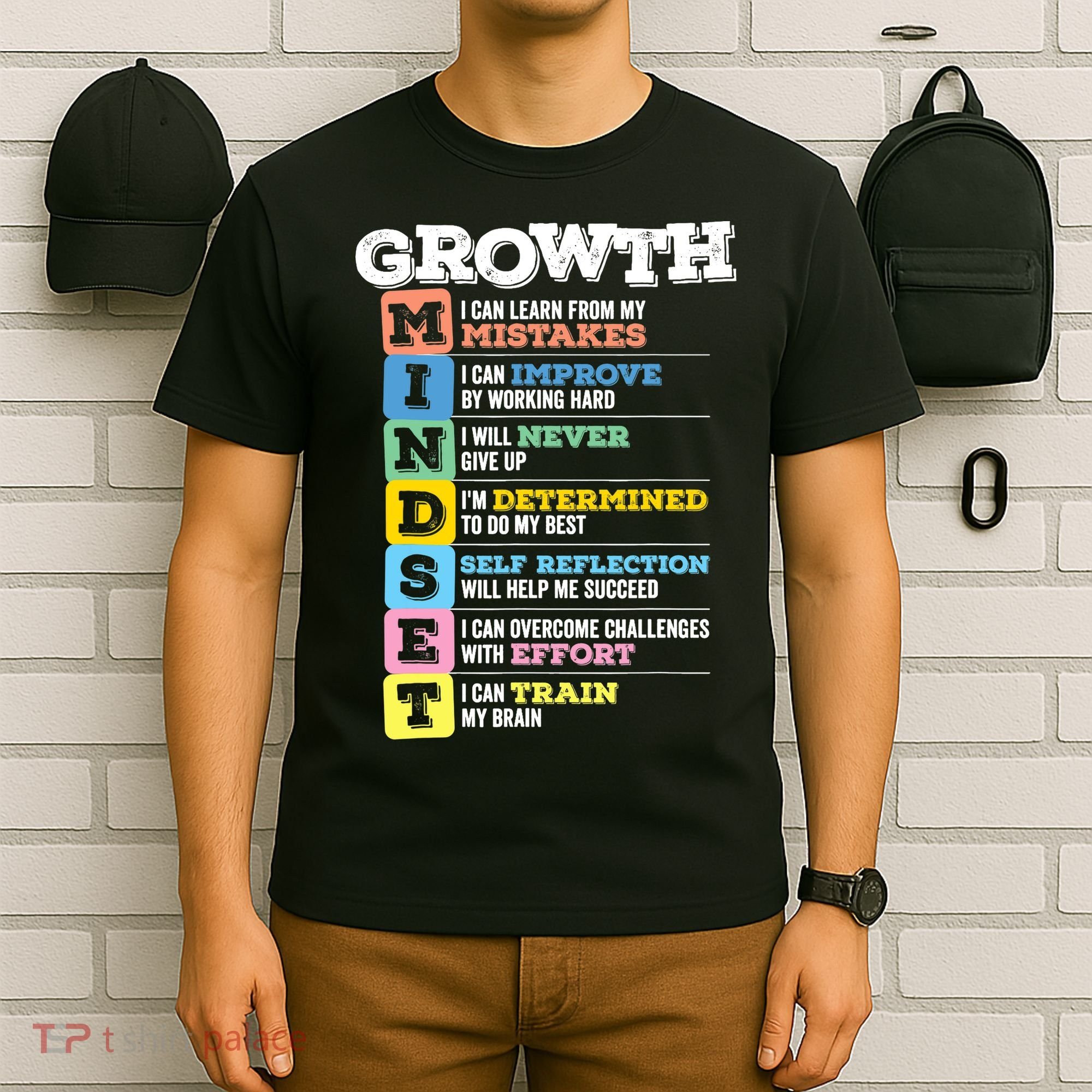 Growth Mindset Classroom Brain Motivation Entrepreneur T-Shirt