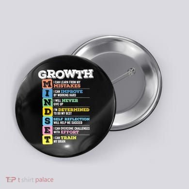 Growth Mindset Classroom Brain Motivation Entrepreneur Button