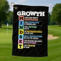 Growth Mindset Classroom Brain Motivation Entrepreneur Golf Towel thumb 1