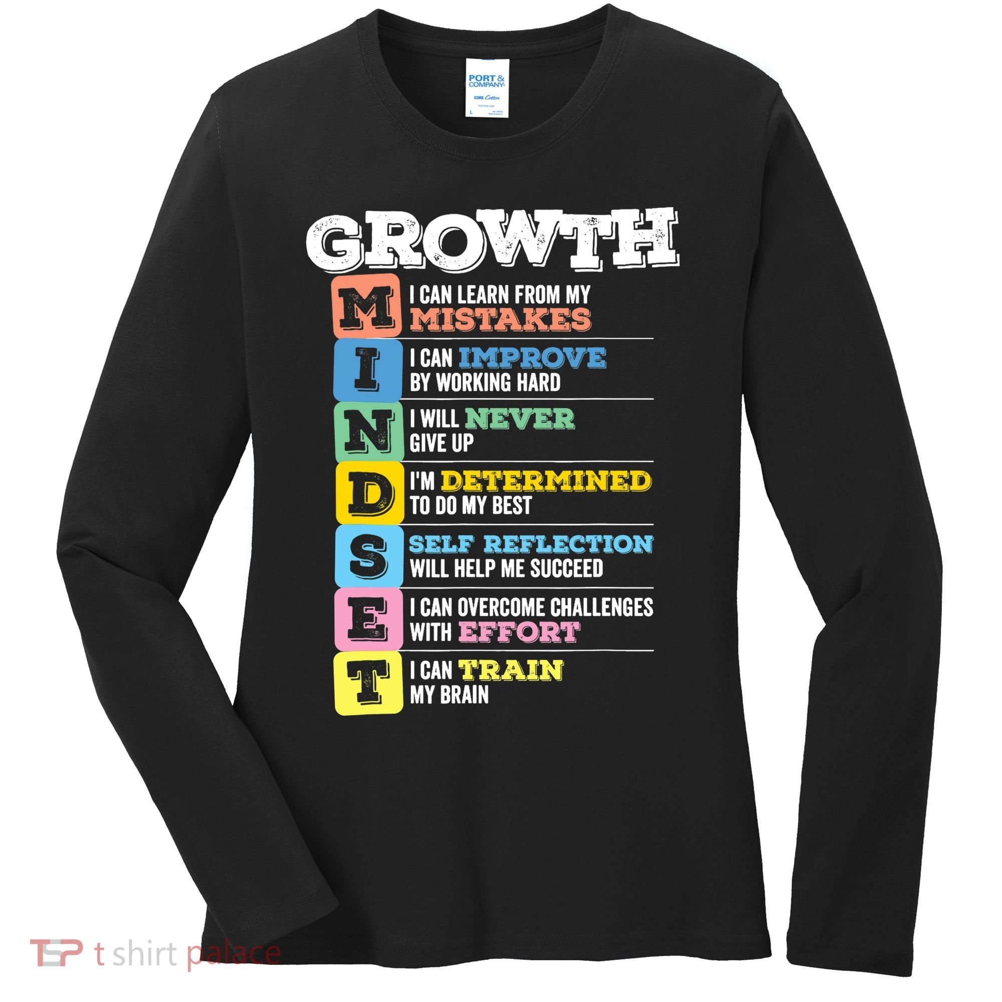 Growth Mindset Classroom Brain Motivation Entrepreneur Women's Long Sleeve Shirt