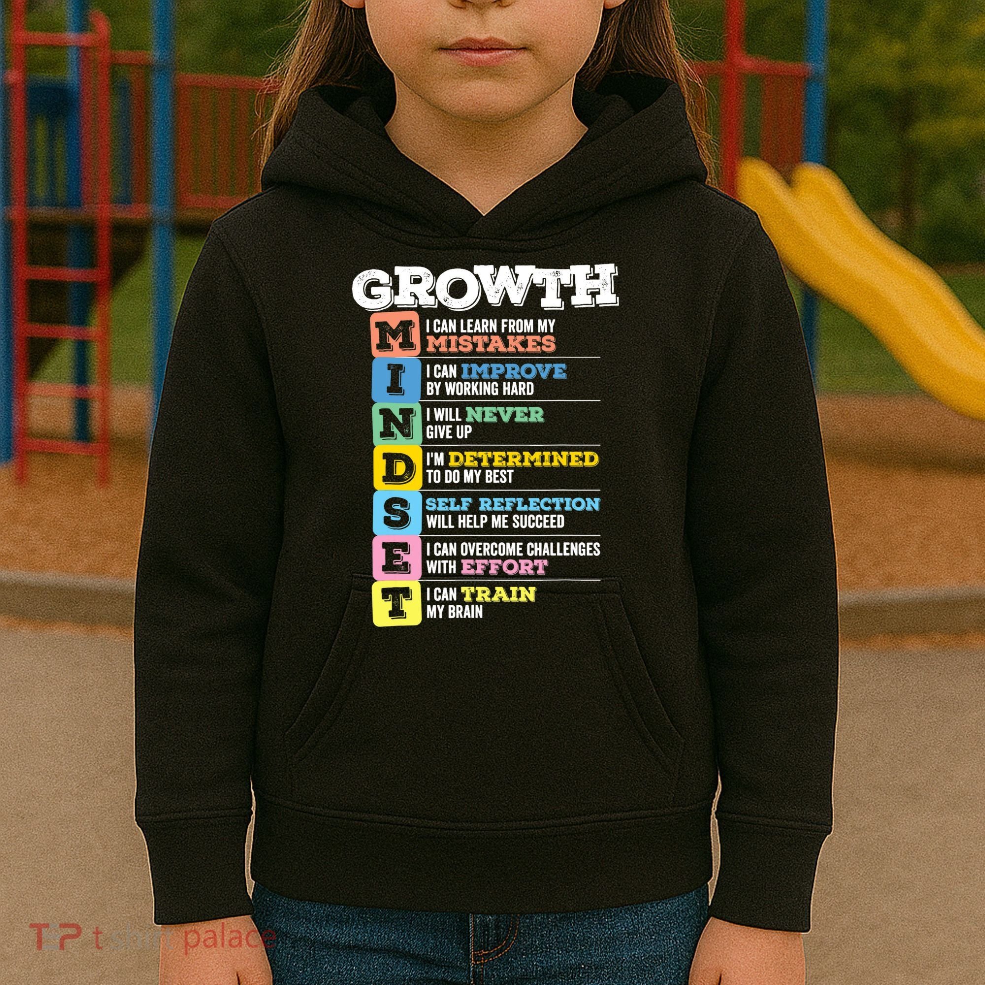 Growth Mindset Classroom Brain Motivation Entrepreneur Kids Hoodie