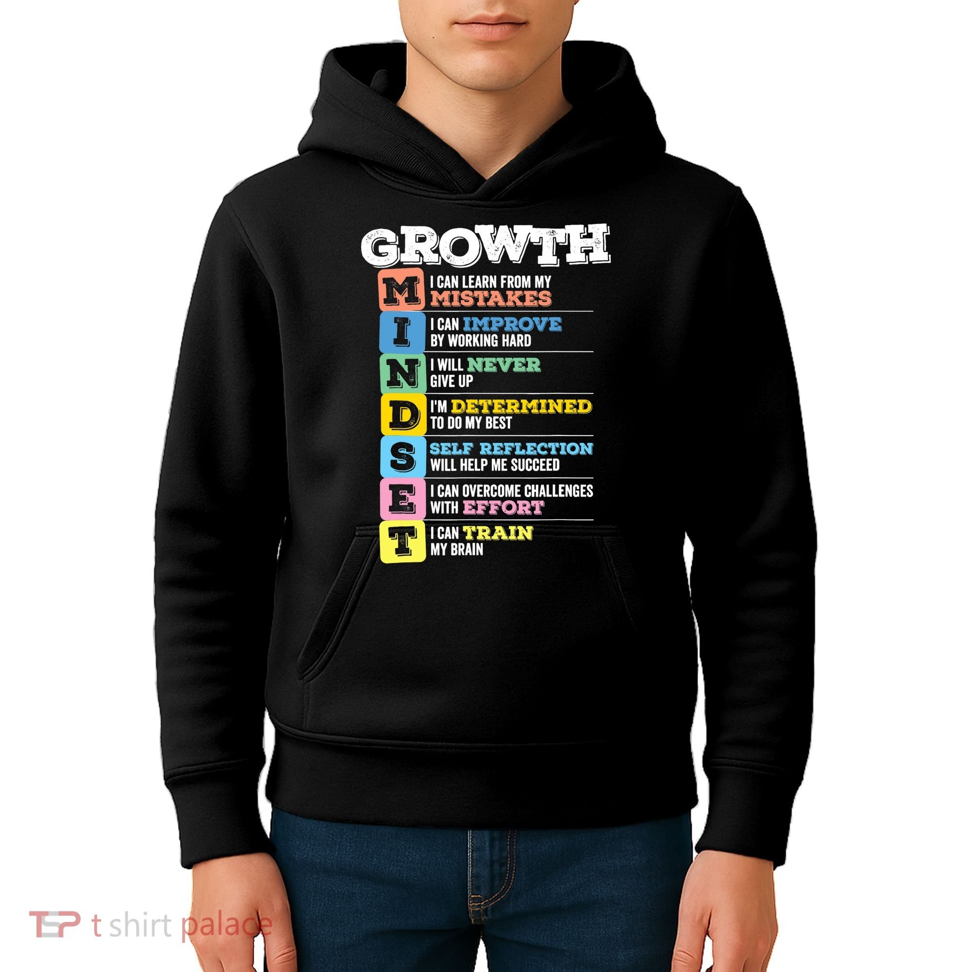 Growth Mindset Classroom Brain Motivation Entrepreneur Kids Hoodie