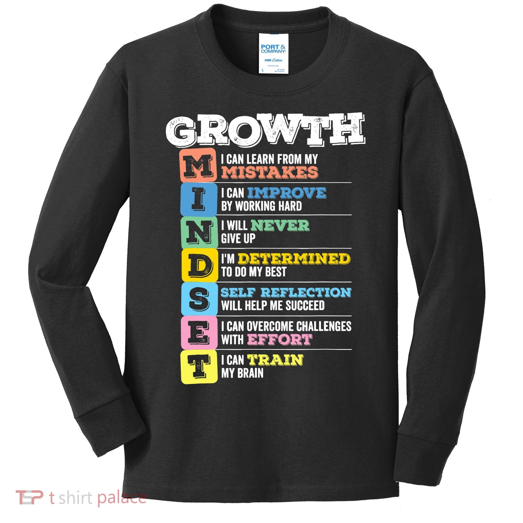 Growth Mindset Classroom Brain Motivation Entrepreneur Kids Long Sleeve Shirt