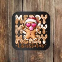Gingerbread Merry Christmas Cute And Funny Coaster thumb 0