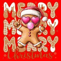 Gingerbread Merry Christmas Cute And Funny Santa Hat thumb 1