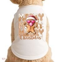 Gingerbread Merry Christmas Cute And Funny Doggie Tank thumb 0