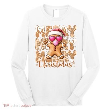 Gingerbread Merry Christmas Cute And Funny Long Sleeve Shirt