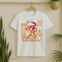 Gingerbread Merry Christmas Cute And Funny T-Shirt thumb 2