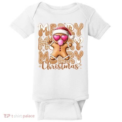 Gingerbread Merry Christmas Cute And Funny Baby Bodysuit