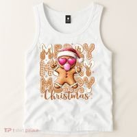 Gingerbread Merry Christmas Cute And Funny Tank Top thumb 2