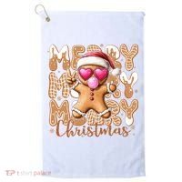 Gingerbread Merry Christmas Cute And Funny Golf Towel thumb 0