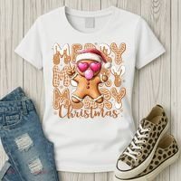 Gingerbread Merry Christmas Cute And Funny Women's T-Shirt thumb 3