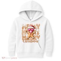 Gingerbread Merry Christmas Cute And Funny Kids Hoodie thumb 0