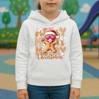 Gingerbread Merry Christmas Cute And Funny Kids Hoodie thumb 3