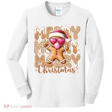 Gingerbread Merry Christmas Cute And Funny Kids Long Sleeve Shirt