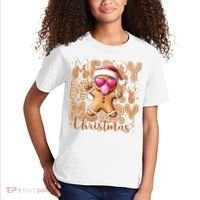 Gingerbread Merry Christmas Cute And Funny Kids T-Shirt thumb 2