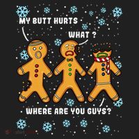 Gingerbread Man Cookie My Butt Hurts Funny Christmas Women's Sweatshirt thumb 2