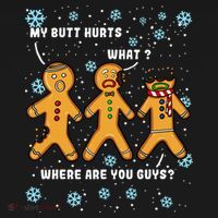 Gingerbread Man Cookie My Butt Hurts Funny Christmas Tank Top thumb 6