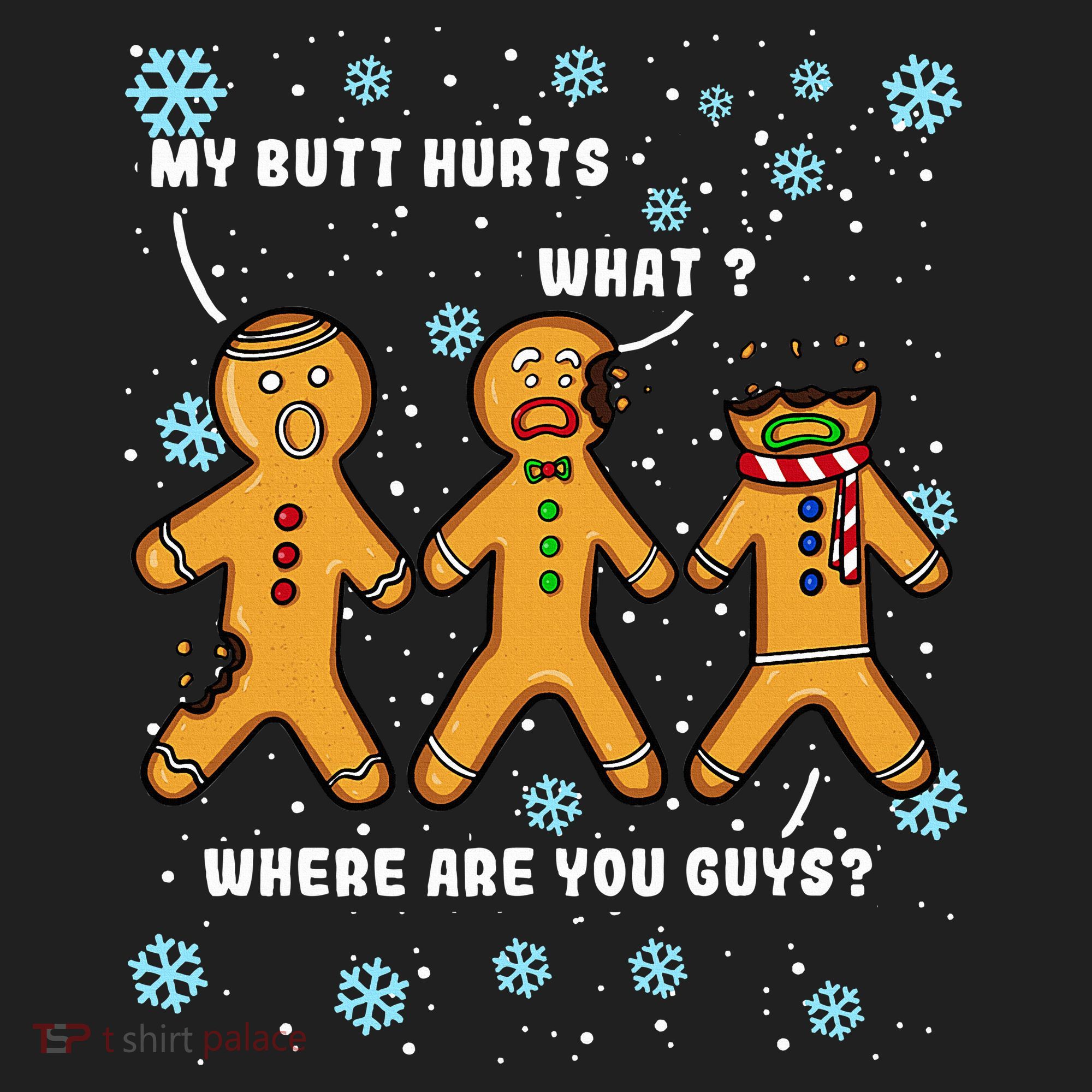 Gingerbread Man Cookie My Butt Hurts Funny Christmas Golf Towel