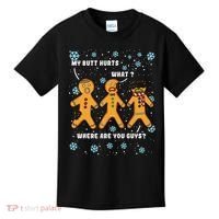 Gingerbread Man Cookie My Butt Hurts Funny Christmas Kids T-Shirt thumb 0