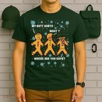 Gingerbread Man Cookie My Butt Hurts Funny Christmas T-Shirt thumb 6