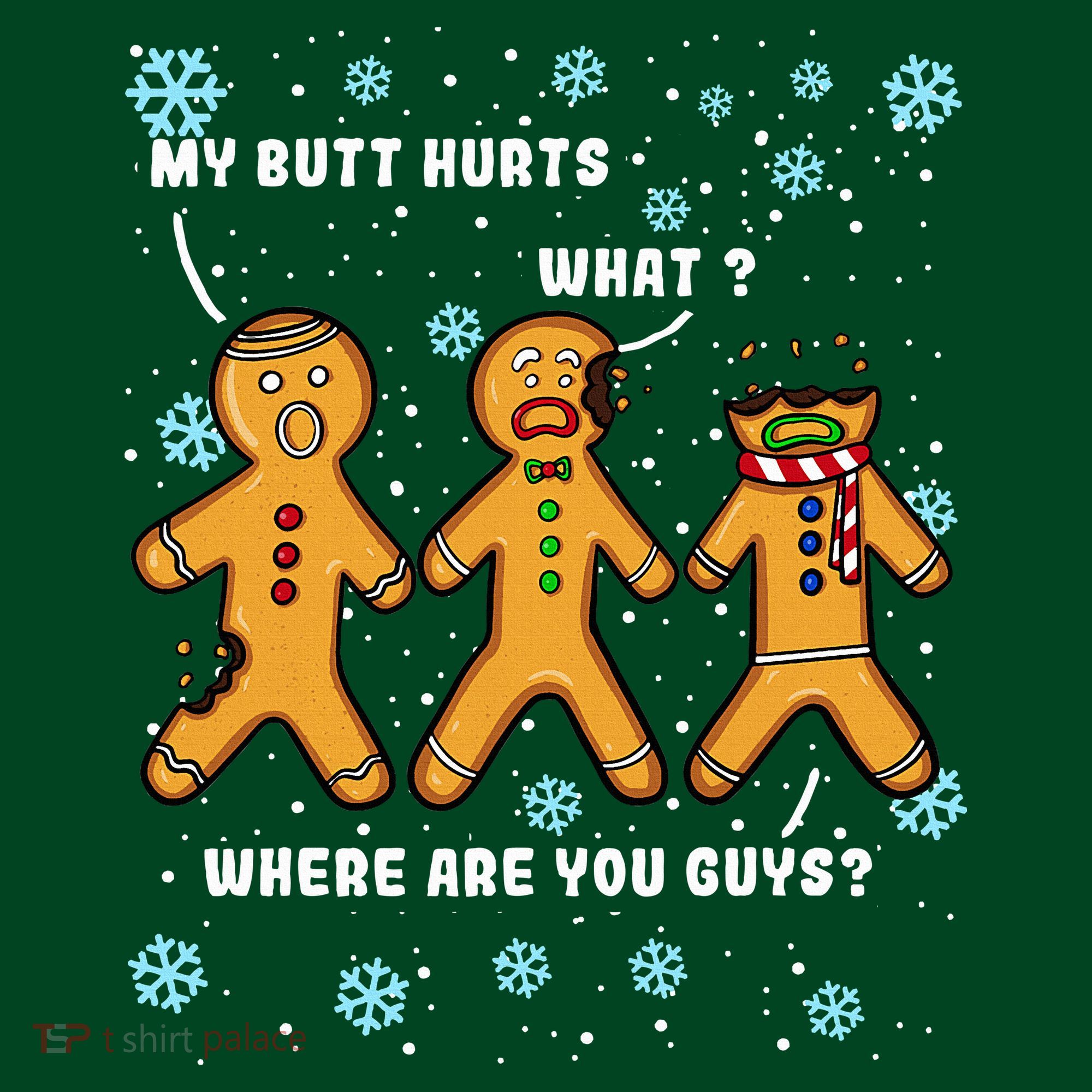 Gingerbread Man Cookie My Butt Hurts Funny Christmas Mousepad