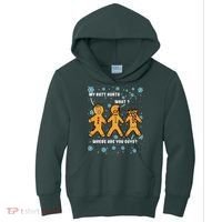 Gingerbread Man Cookie My Butt Hurts Funny Christmas Kids Hoodie thumb 0
