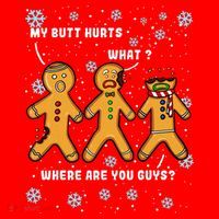 Gingerbread Man Cookie My Butt Hurts Funny Christmas Santa Hat thumb 1