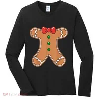 Gingerbread Man Cookie Costume Women's Long Sleeve Shirt thumb 0