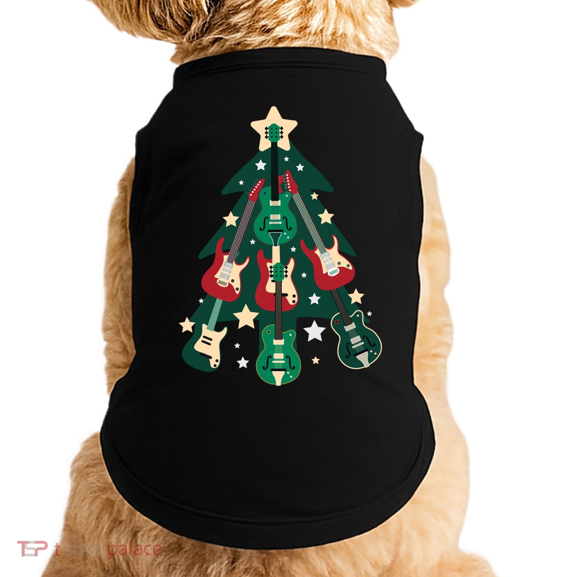 Guitarists Musician Christmas Electric Guitar Xmas Tree Gift Doggie Tank